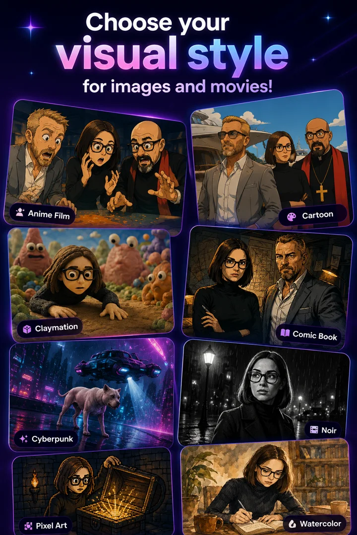 TrixyAI visual styles tab with style choices